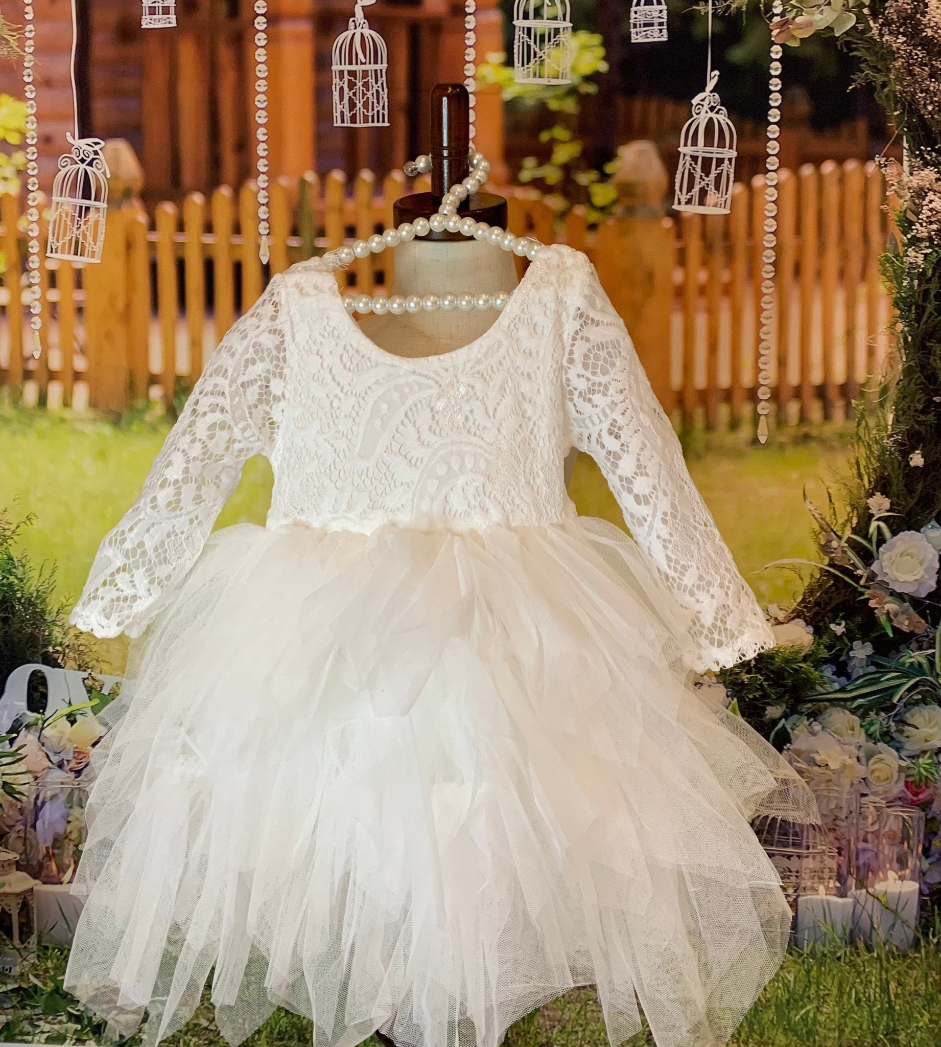 Long sleeve tulle dress hot sale baby