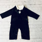 Handmade Little Baby Gentleman's Black Bow-Tie One-Piece Tuxedo - Comfort meets Elegance