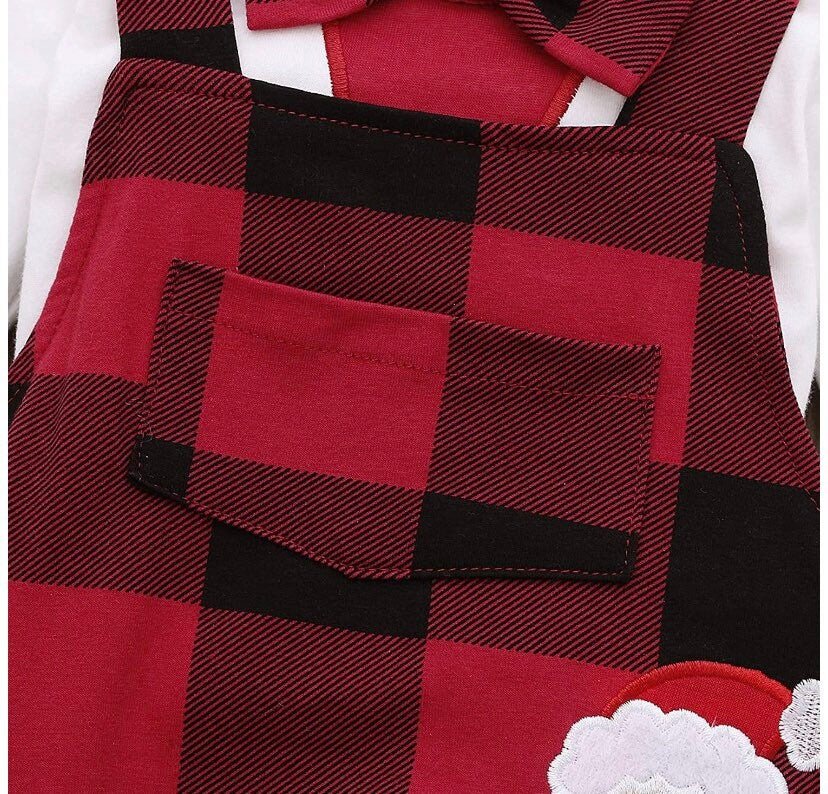 Baby First Christmas Plaid Outfit - Gift for Baby - TinySweetPeaBoutique