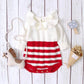 Baby Girl Red Stripe Romper - TinySweetPeaBoutique