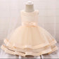 Delicate Little Girl Pink/Peach or Beige Party Dress - TinySweetPeaBoutique