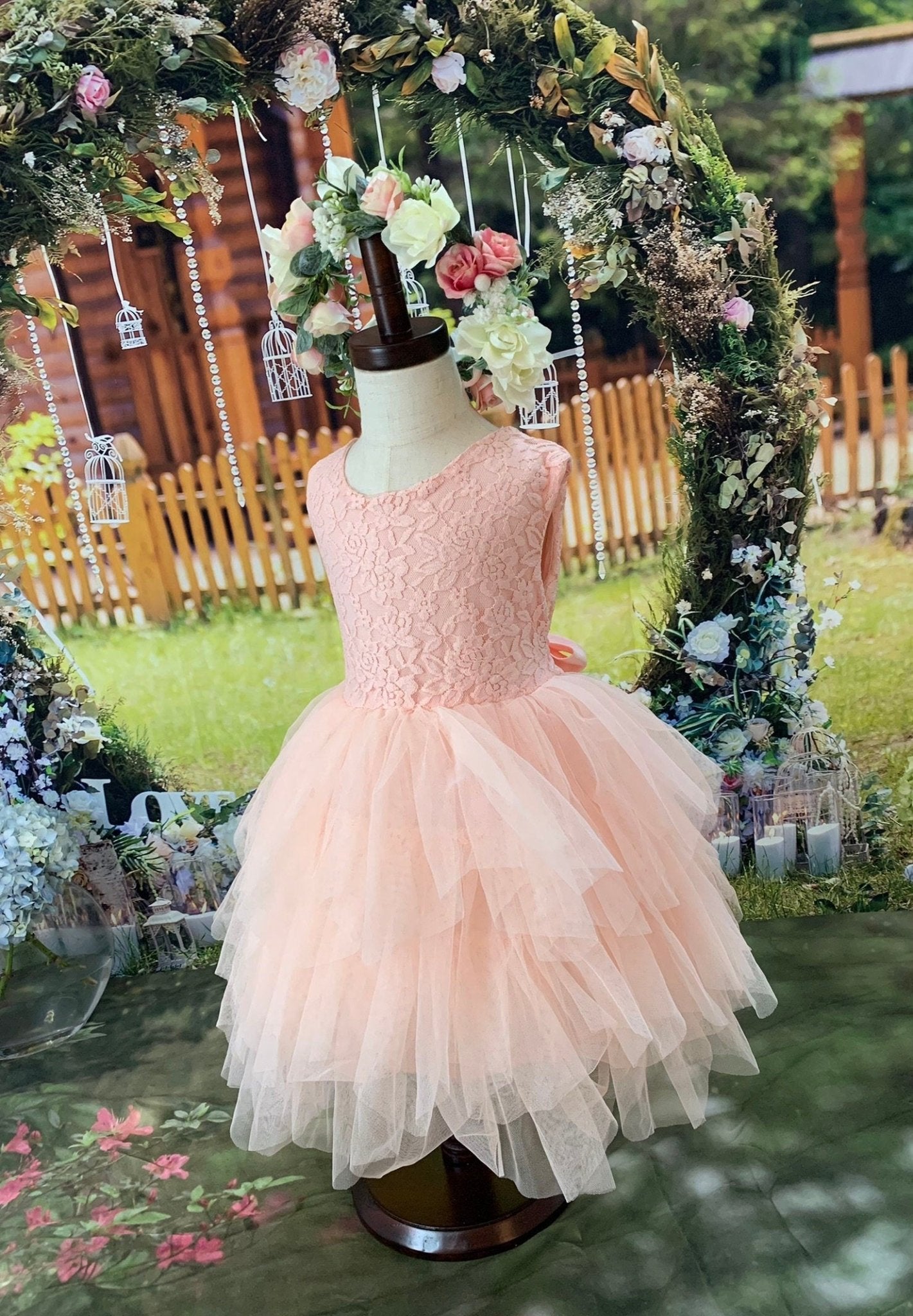 Elegant Baby Girl's Pink Satin Tulle Tutu Lace Dress for Special Occasions - TinySweetPeaBoutique