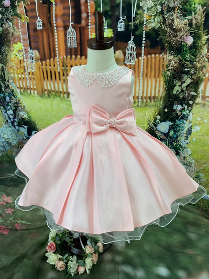 Glamorous Little Girl White or Pink First Birthday Party Dress - TinySweetPeaBoutique