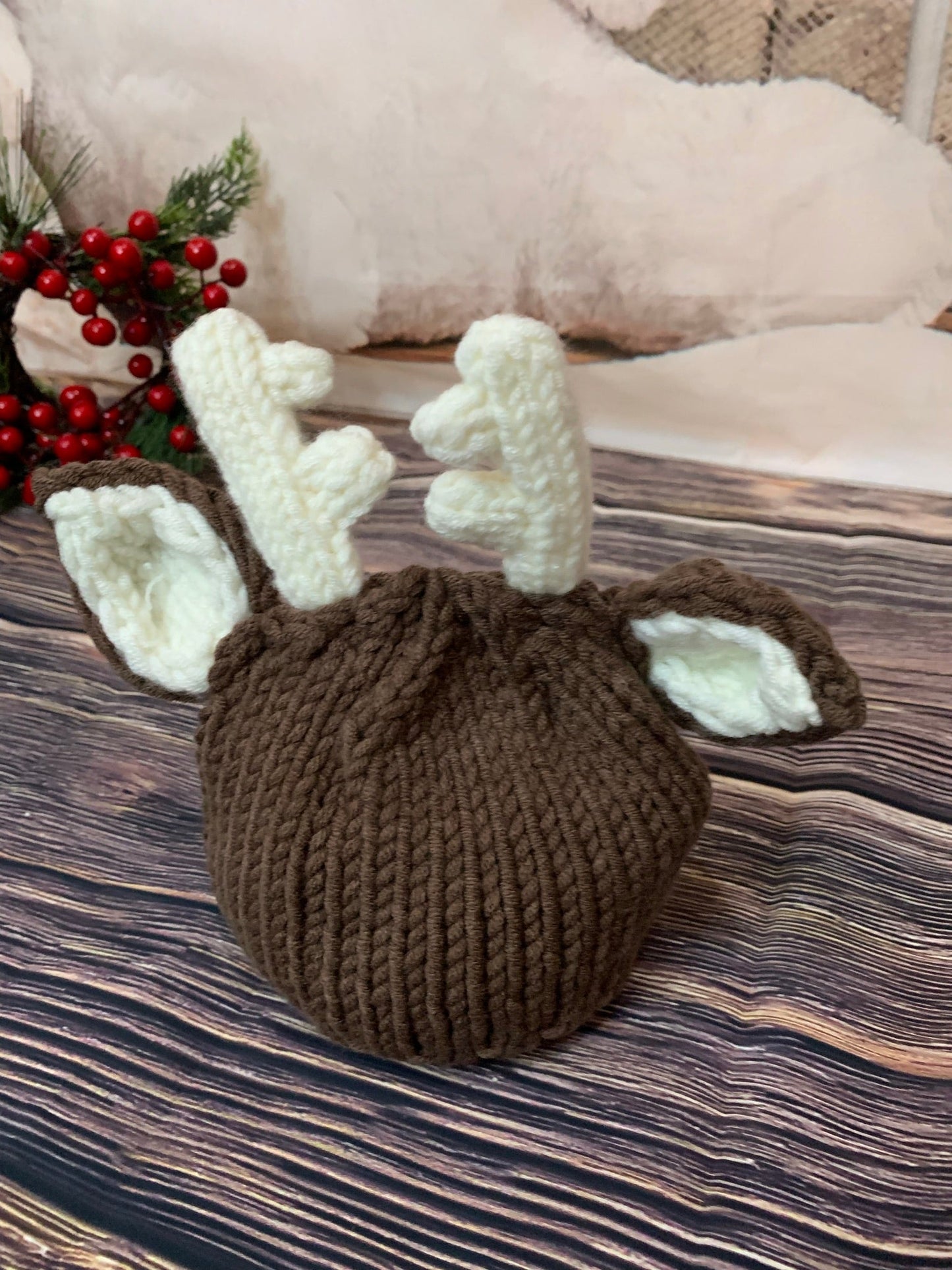 Handmade Newborn Baby Deer Outfit - Adorable Crochet Photo Prop - TinySweetPeaBoutique