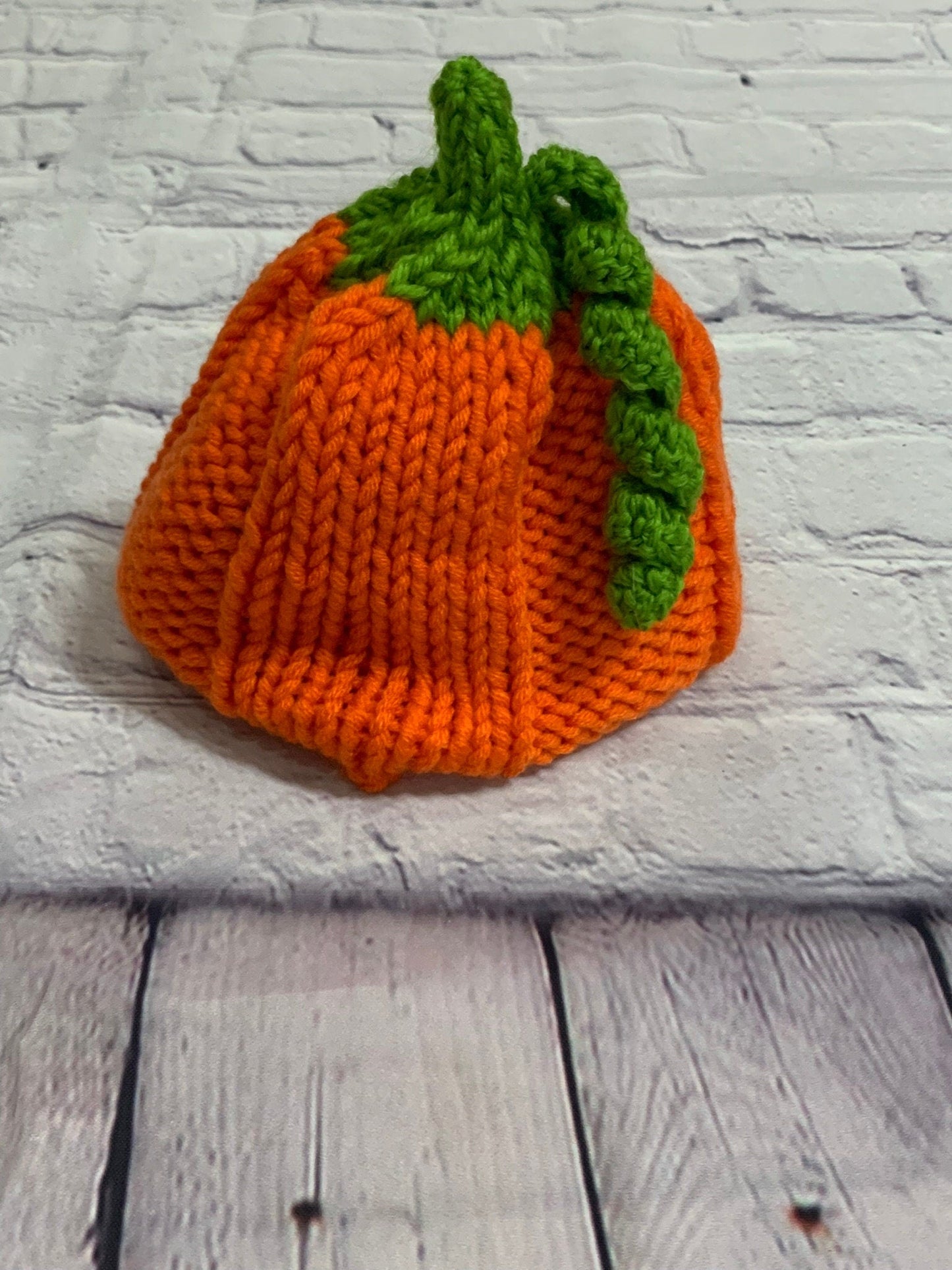 Handmade Tiny Baby Pumpkin Crochet Costume - Newborn Exclusive - TinySweetPeaBoutique