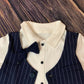 Little Gentleman Dark Blue Stripe Bow-Tie One Piece Suit - TinySweetPeaBoutique
