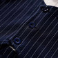 Little Gentleman Dark Blue Stripe Bow-Tie One Piece Suit - TinySweetPeaBoutique