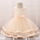 Little Girl Beige Delicate Tulle Dress - TinySweetPeaBoutique