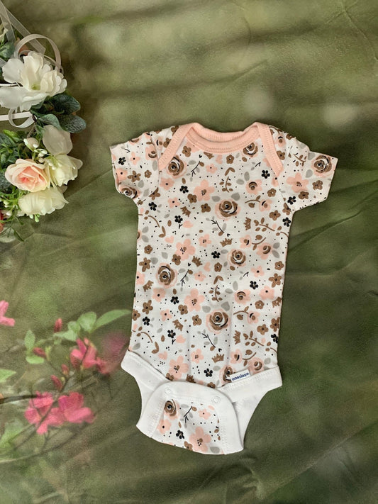 Preemie floral baby bodysuit - TinySweetPeaBoutique