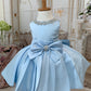 Soft Blue Baby Girl Formal Dress - First Birthday or Flower Girl Dress - TinySweetPeaBoutique