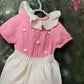 Soft Pink and Beige Baby Girl Outfit - TinySweetPeaBoutique